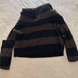 Striped Black and Brown Women's Sweater